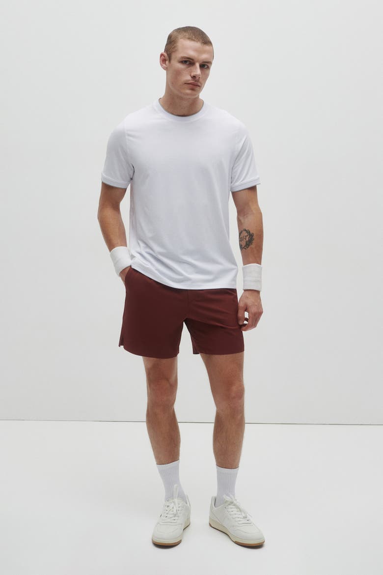 Regular-Fit Tennis Shorts With Drymove, Alternate, color, Brick red