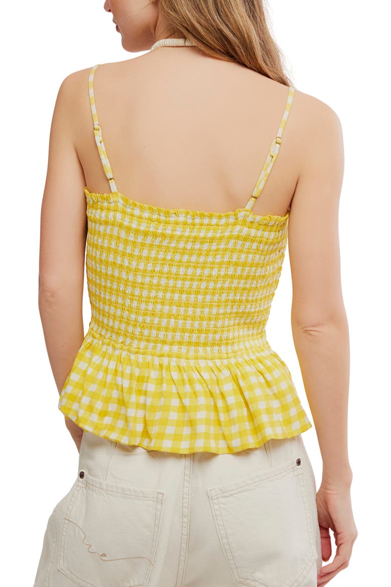 Sundance Gingham Peplum Tank, Alternate, color, DANDELION COMBO