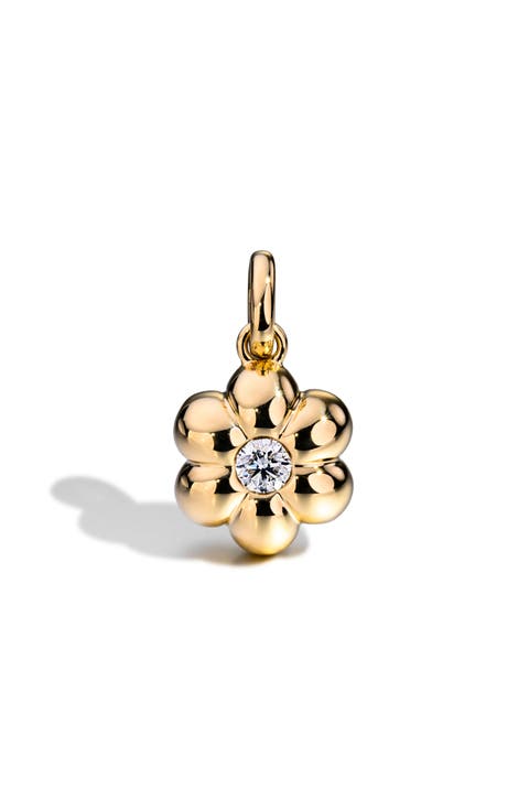 Puff 18k Gold Diamond Flower Pendant