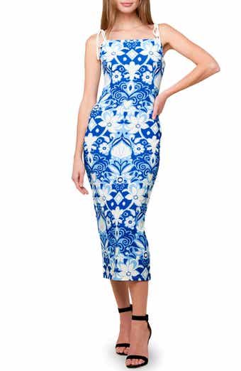 FLYING TOMATO Floral Tie Strap Midi Dress