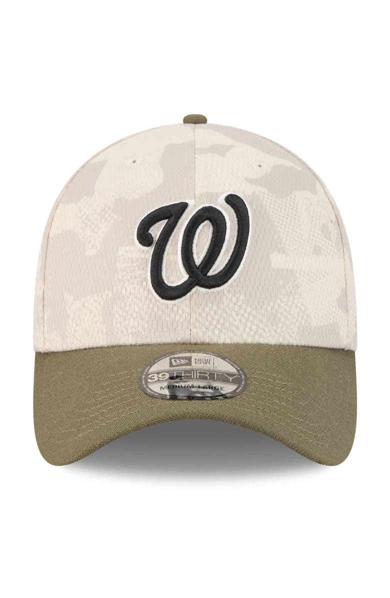 New Era Men's New Era Light Beige/Olive Washington Nationals 2025 Armed Forces Day 39THIRTY Flex Hat, Alternate, color, Light Beige