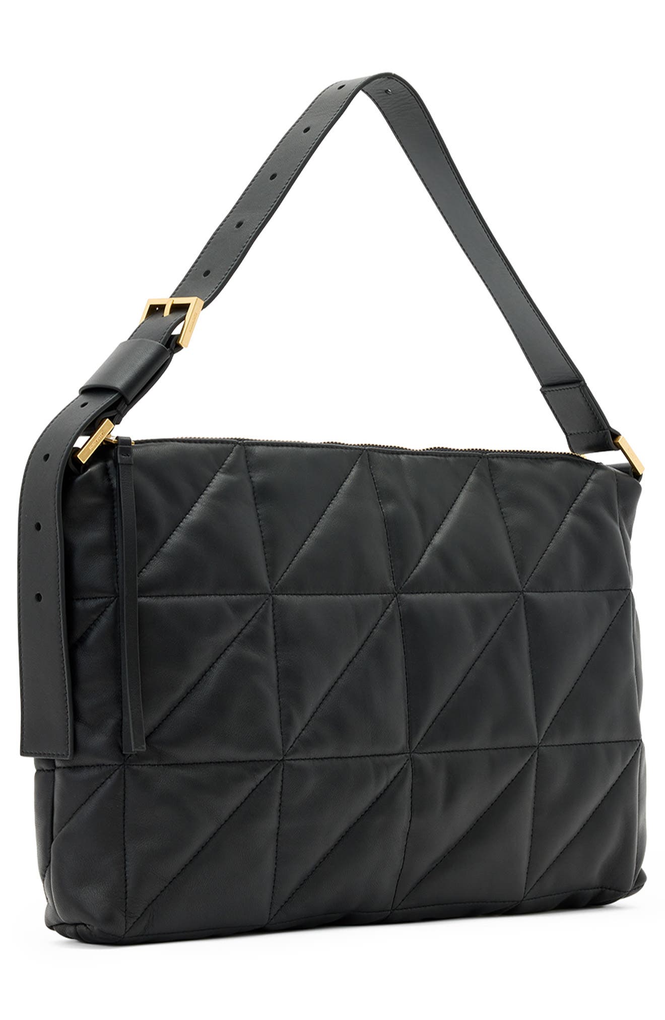 AllSaints Edbury Quilted Leather Shoulder Bag, Alternate, color, 