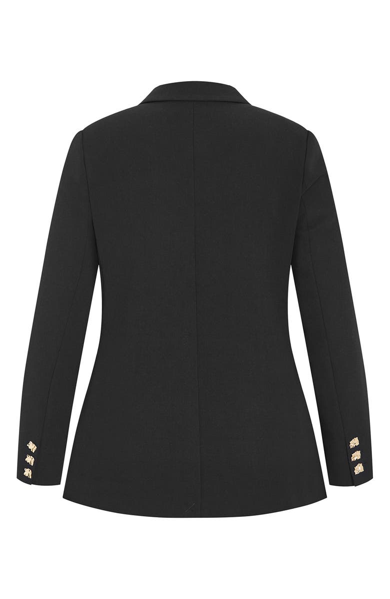 City Chic Alexi Peak Lapel Blazer, Alternate, color, Black