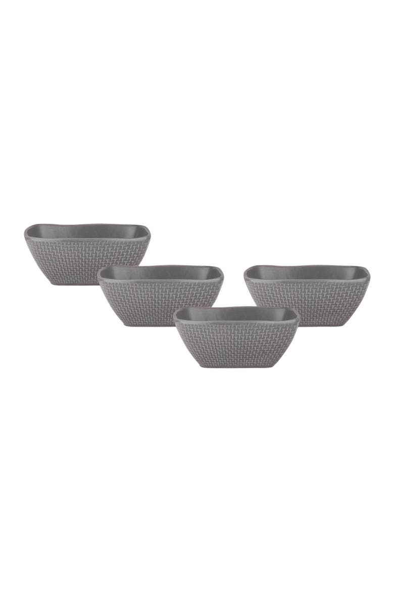 Olivia Stoneware 4-Piece Bowl Set, Main, color, Gray