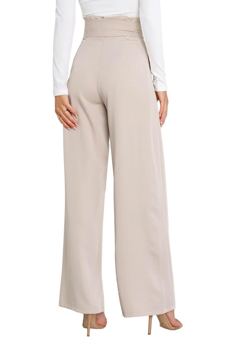 Kieran Tie Waist Wide Leg Pants, Alternate, color, BEIGE