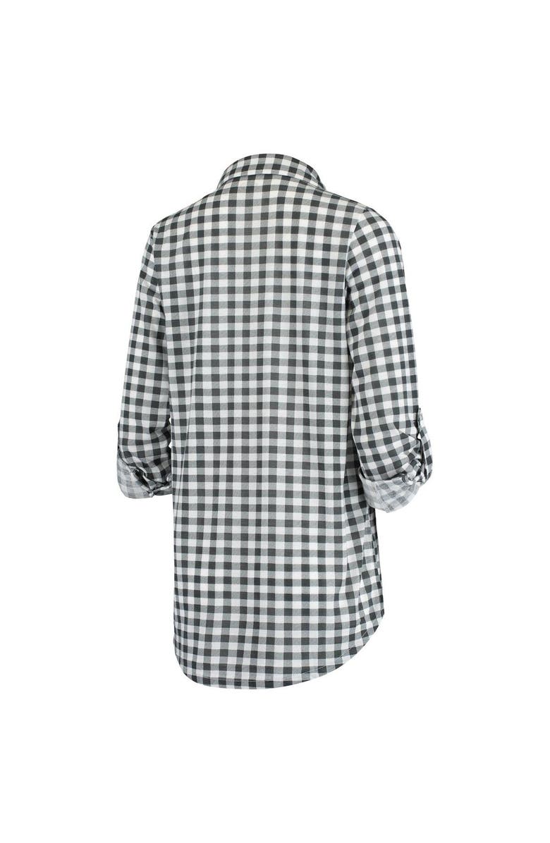 CONCEPTS SPORT Women's Concepts Sport Charcoal Oakland Athletics Wanderer Long Sleeve Button-Up Nightshirt, Alternate, color, Charcoal