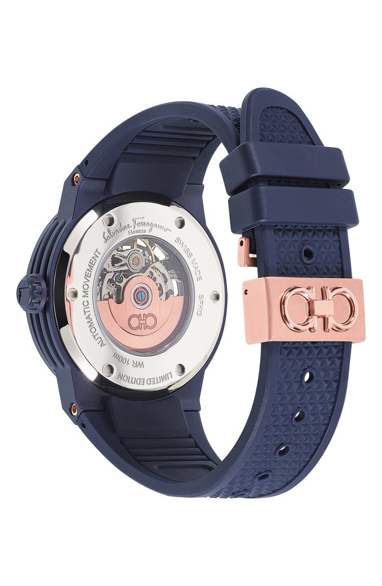 FERRAGAMO F-80 Skeleton Ecoceramic Watch, 41mm, Alternate, color, 