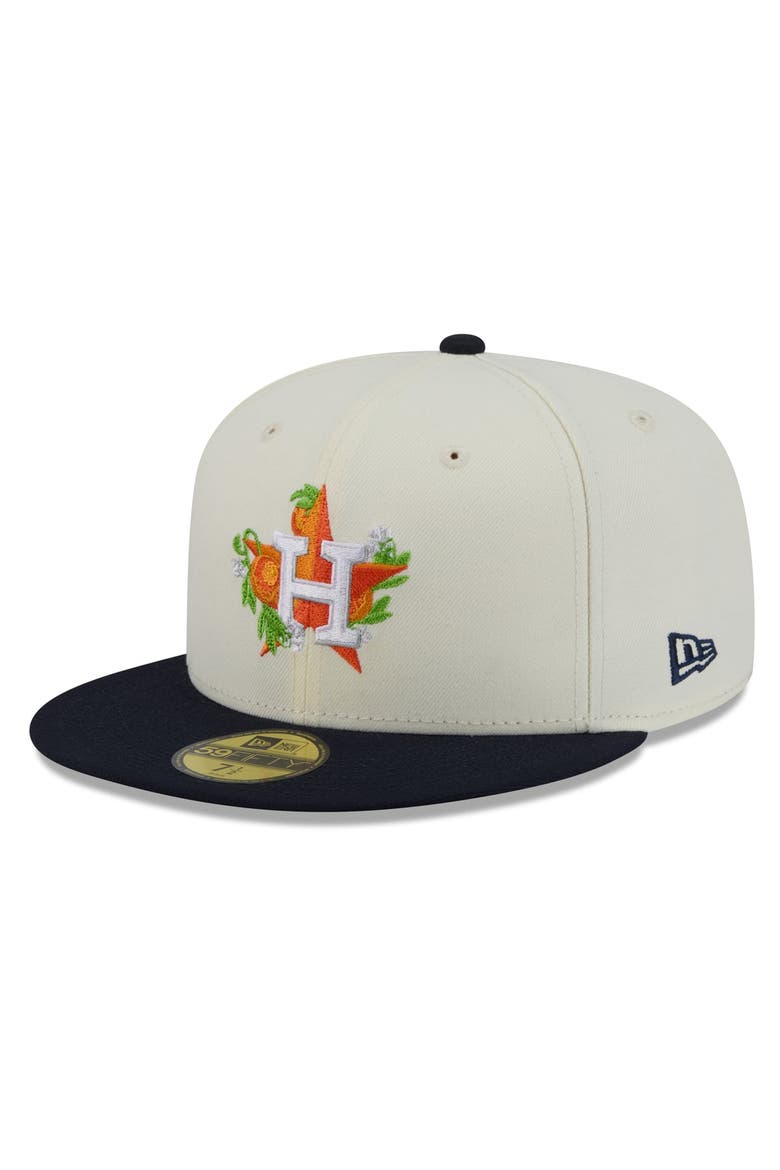 Men's New Era White/Navy Houston Astros Blossom 59FIFTY Fitted Hat, Alternate, color, White