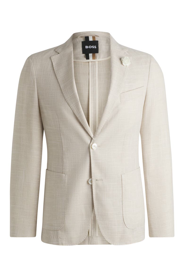 Hanry Slim Fit Slub Wool & Cotton Blend Sport Coat, Alternate, color, OPEN WHITE