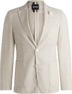 BOSS Hanry Slim Fit Slub Wool & Cotton Blend Sport Coat