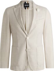 BOSS Hanry Slim Fit Slub Wool & Cotton Blend Sport Coat