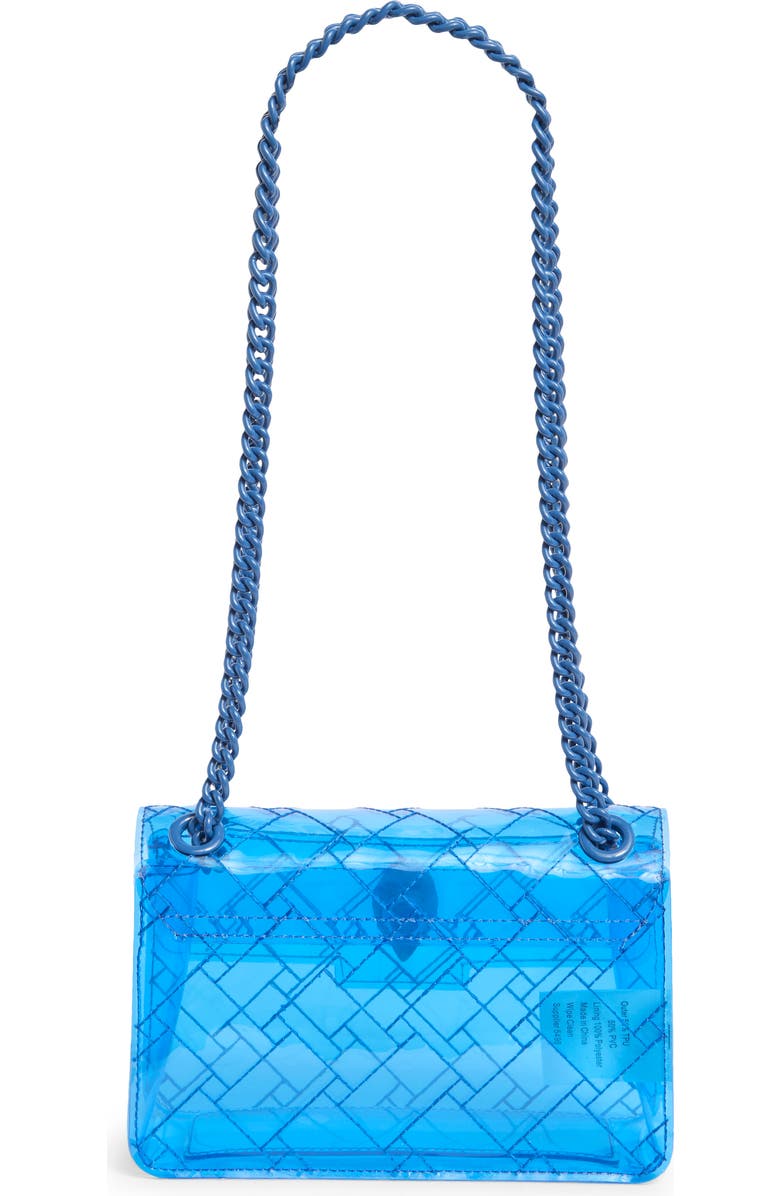 Kurt Geiger London Mini Kensington Drench Vinyl Convertible Crossbody Bag, Alternate, color, Blue