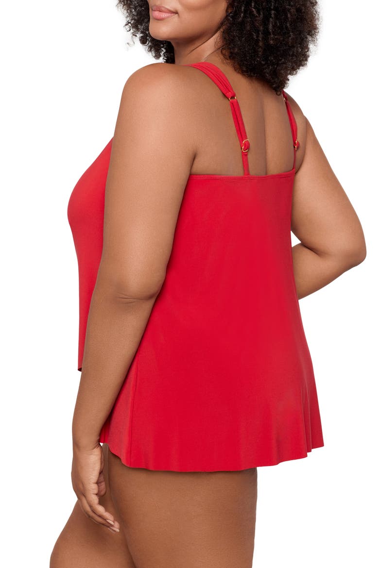 Dazzle Tankini Top, Alternate, color, CAYENNE RED