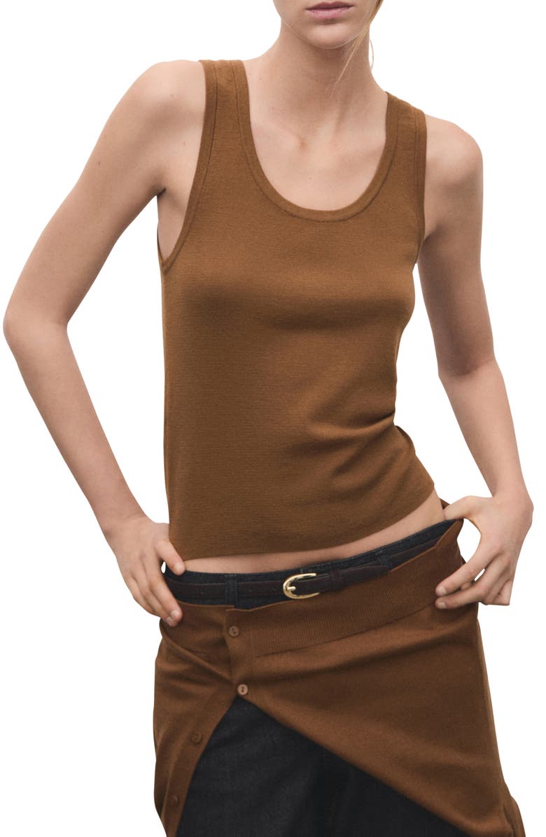 MANGO Wool & Cotton Sweater Tank, Main, color, 