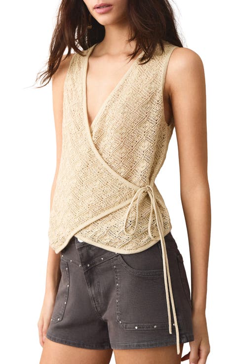 <p>Metallic Wrap Top </p>