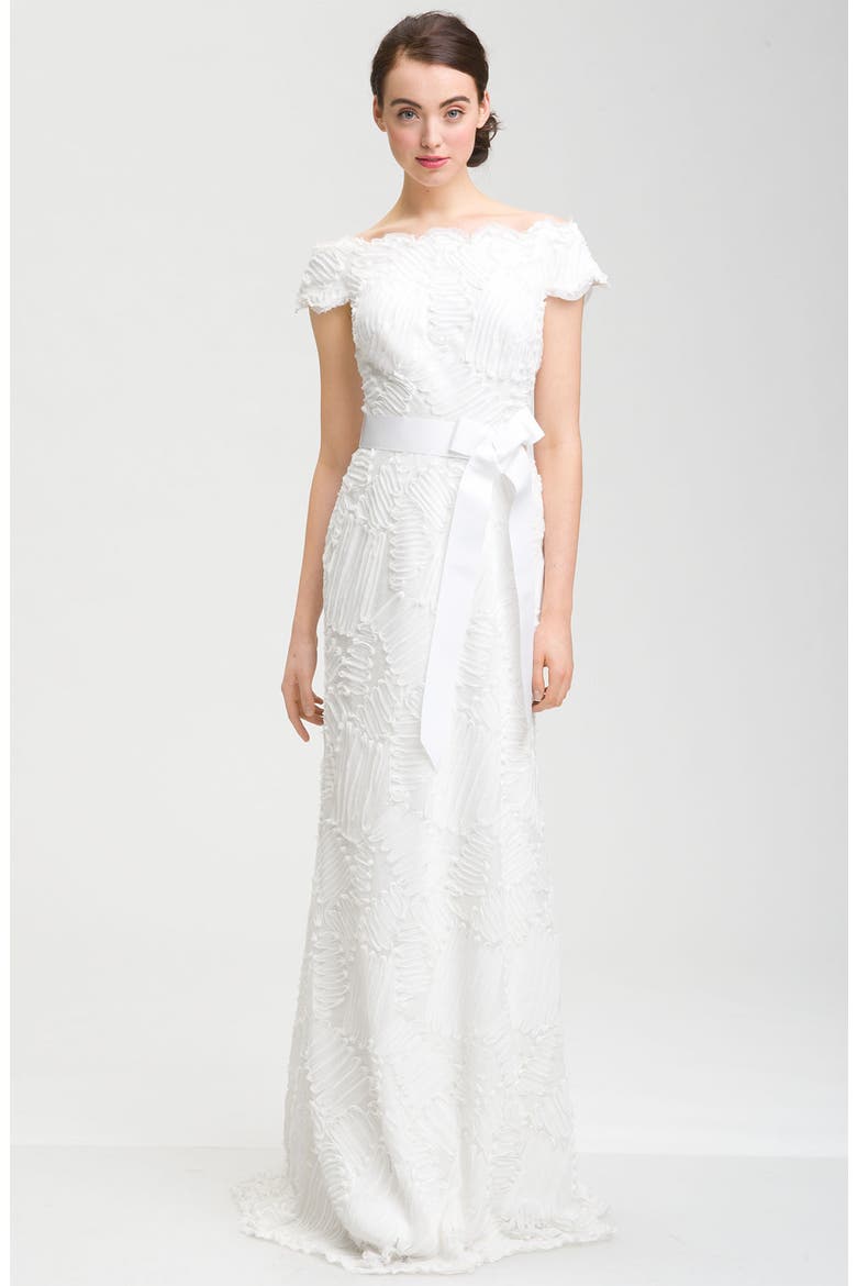 Cap Sleeve Bow Belt Dress, Main, color, IVORY
