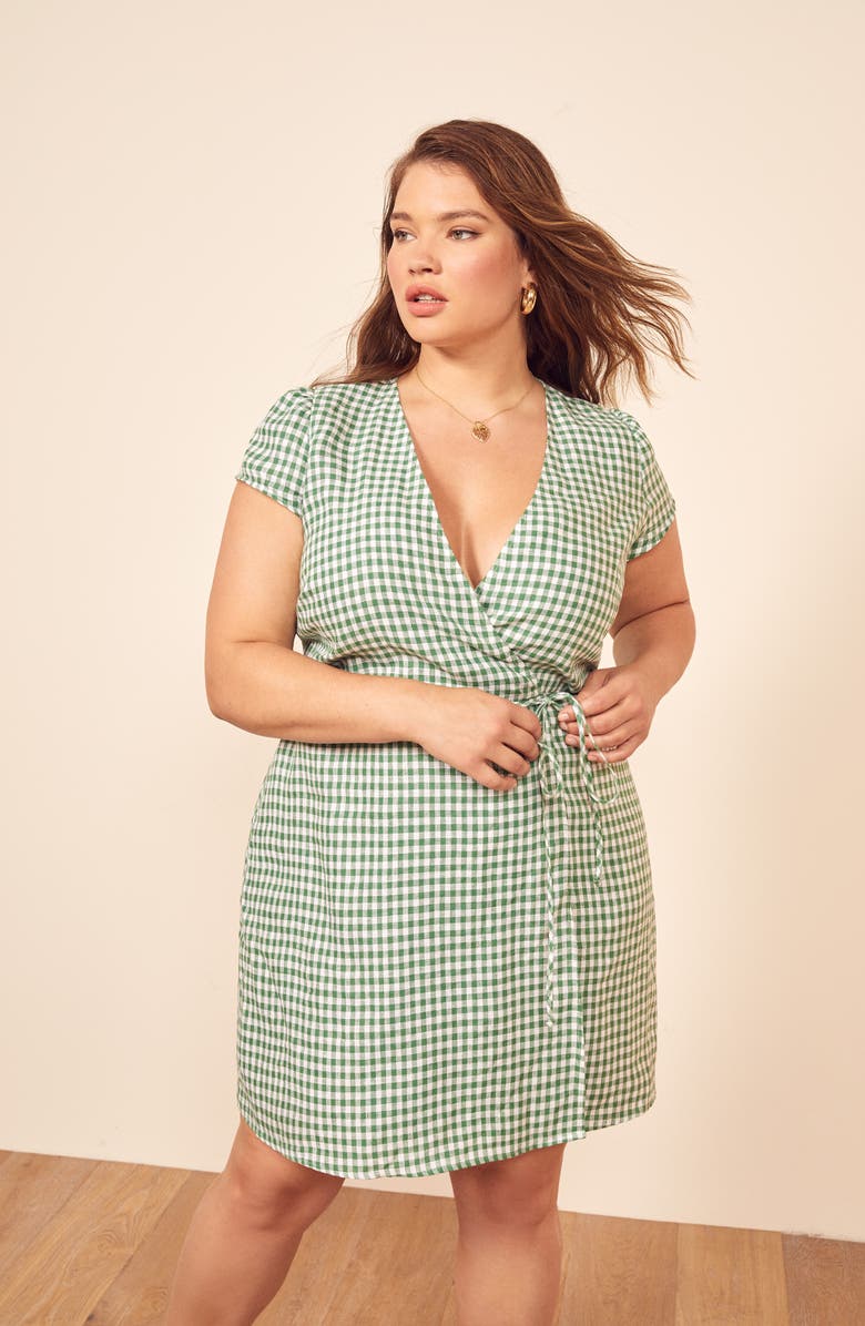 Reformation Rodin Linen Wrap Dress, Alternate, color,