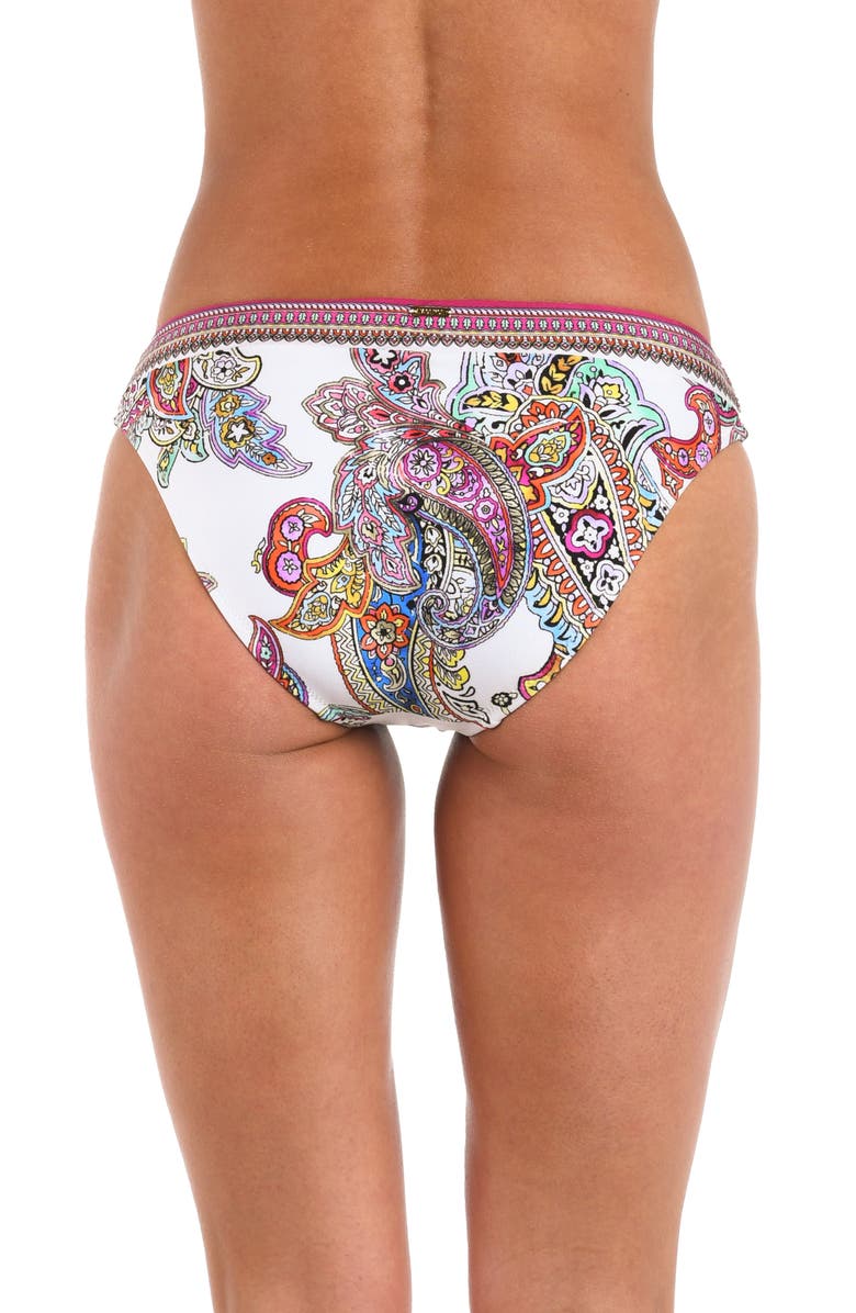 L'AGENCE Nicole Bright Paisley Bikini Bottoms, Alternate, color, White Multi