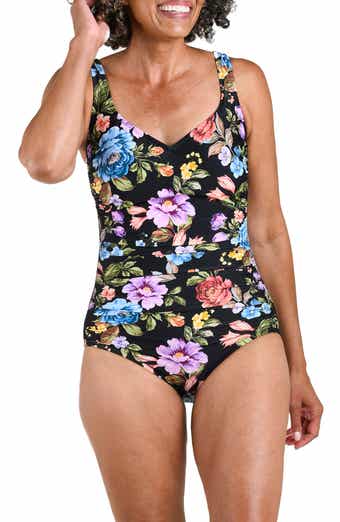 Queens Shirred Full Coverage One-Piece Swimsuit