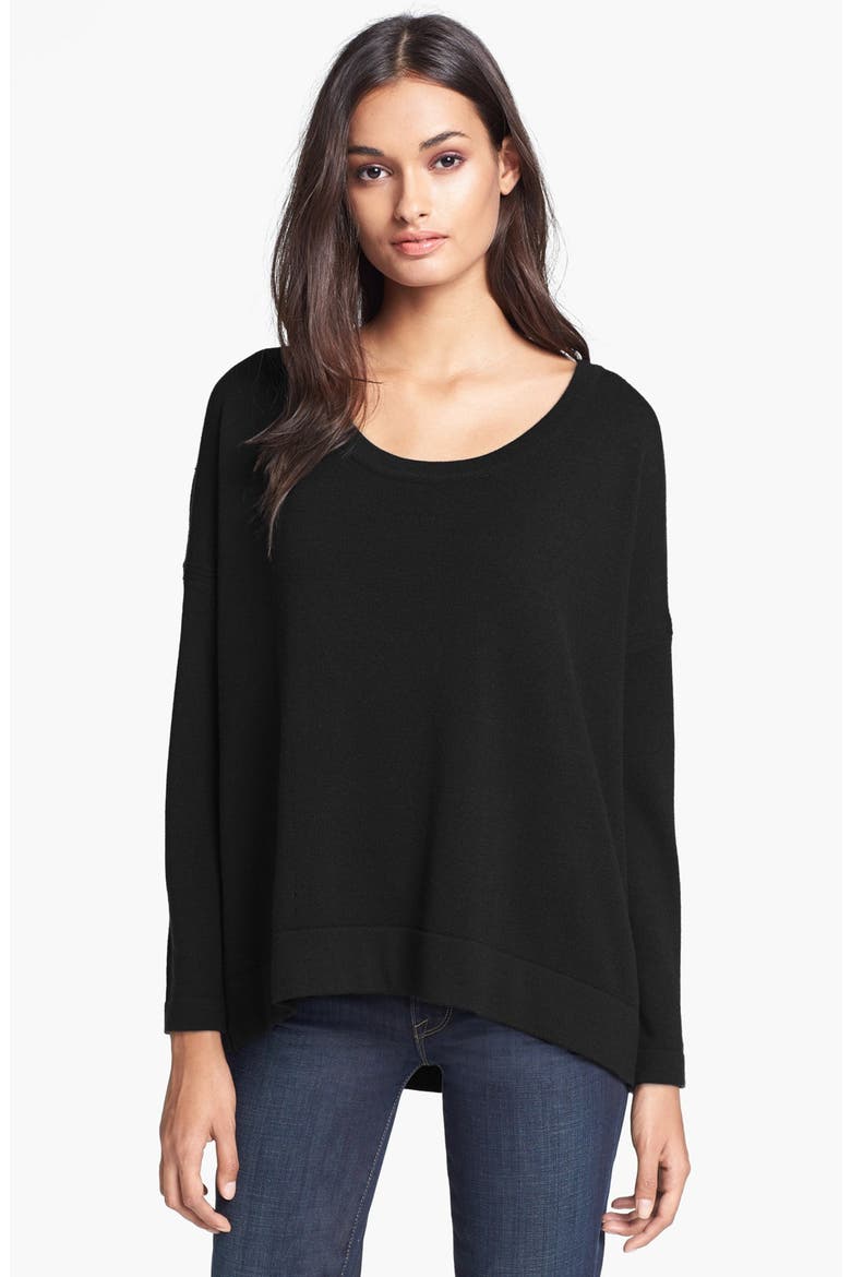 'Noelle' Oversized Sweater, Main, color, BLACK
