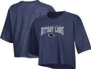 Champion Women's Champion Heather Navy Penn State Nittany Lions Boyfriend Cropped T-Shirt