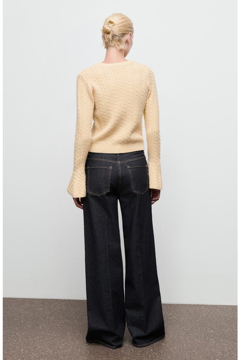 Cable Stitch Sweater, Alternate, color, PASTEL YELLOW