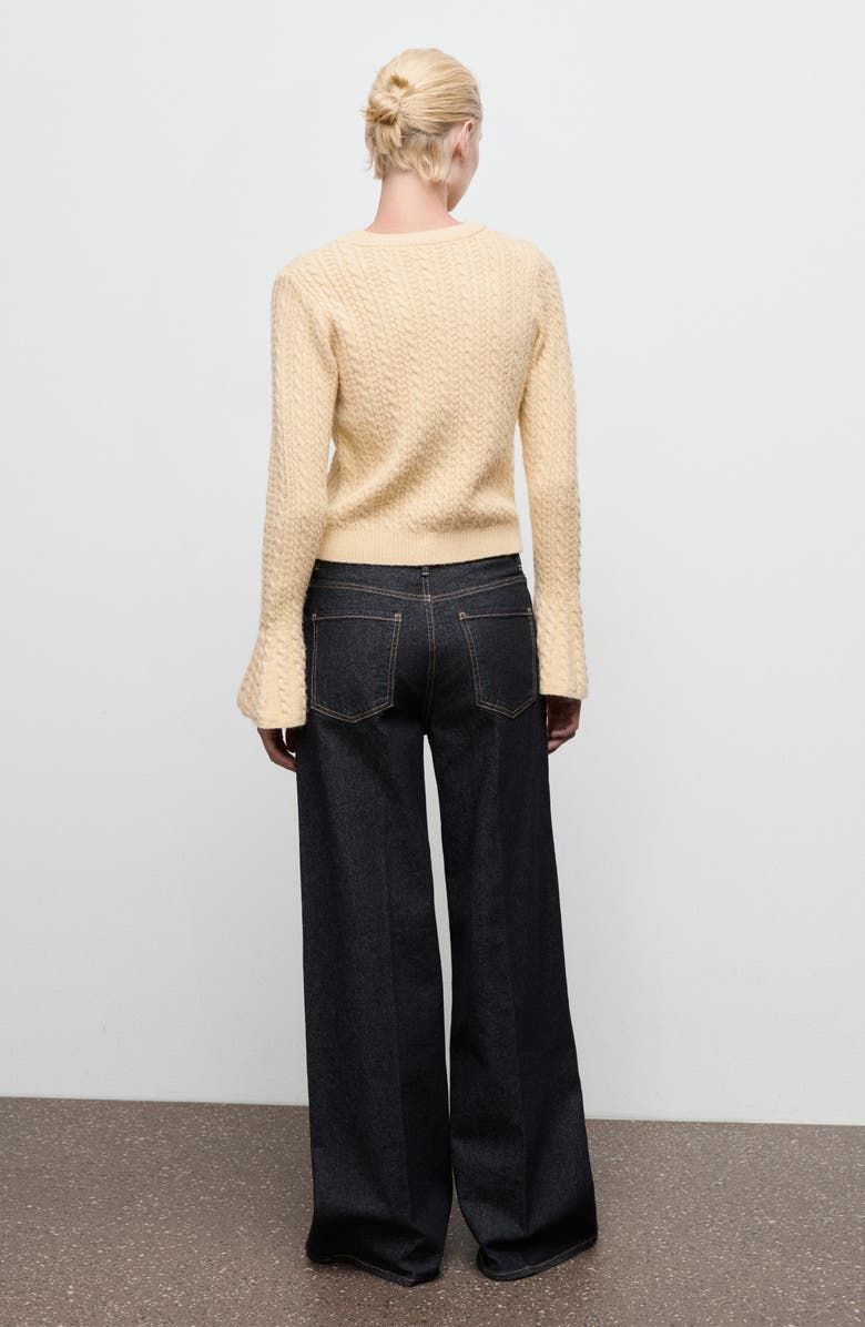 MANGO Cable Stitch Sweater, Alternate, color, Pastel Yellow