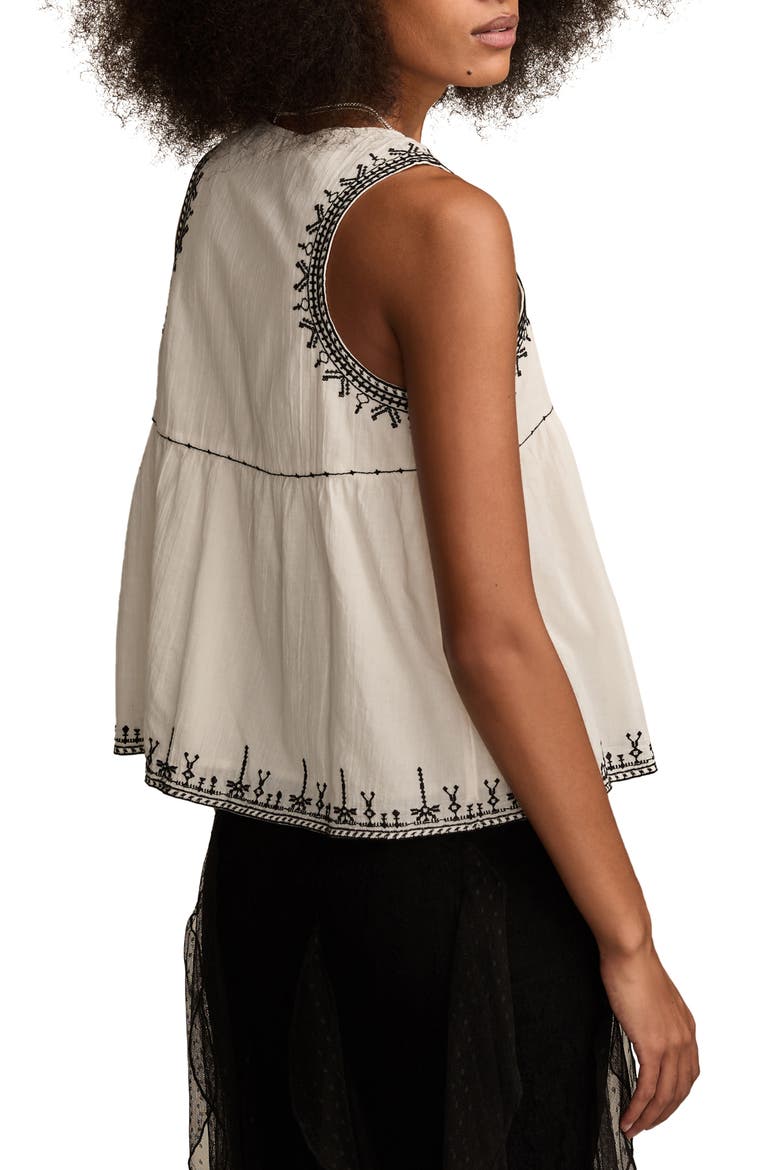 Embroidered Cotton Tank, Alternate, color, TOFU