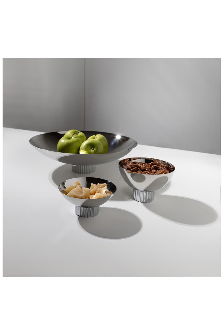 Striations Fruit Bowl, Alternate, color, SILVER