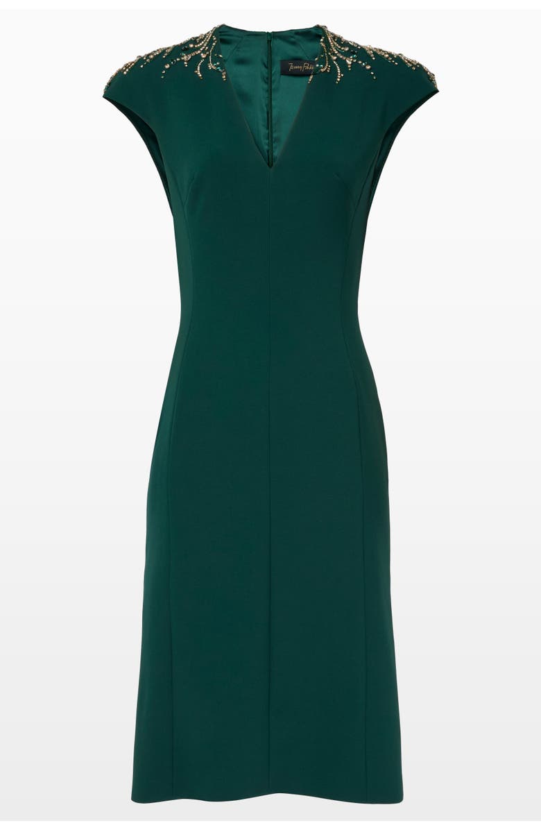 Jenny Packham Ardila Crystal-Embellished Midi Dress, Main, color, Green Absinthe