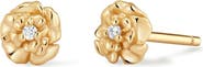 MADE BY MARY Cubic Zirconia Birthstone Flower Stud Earrings