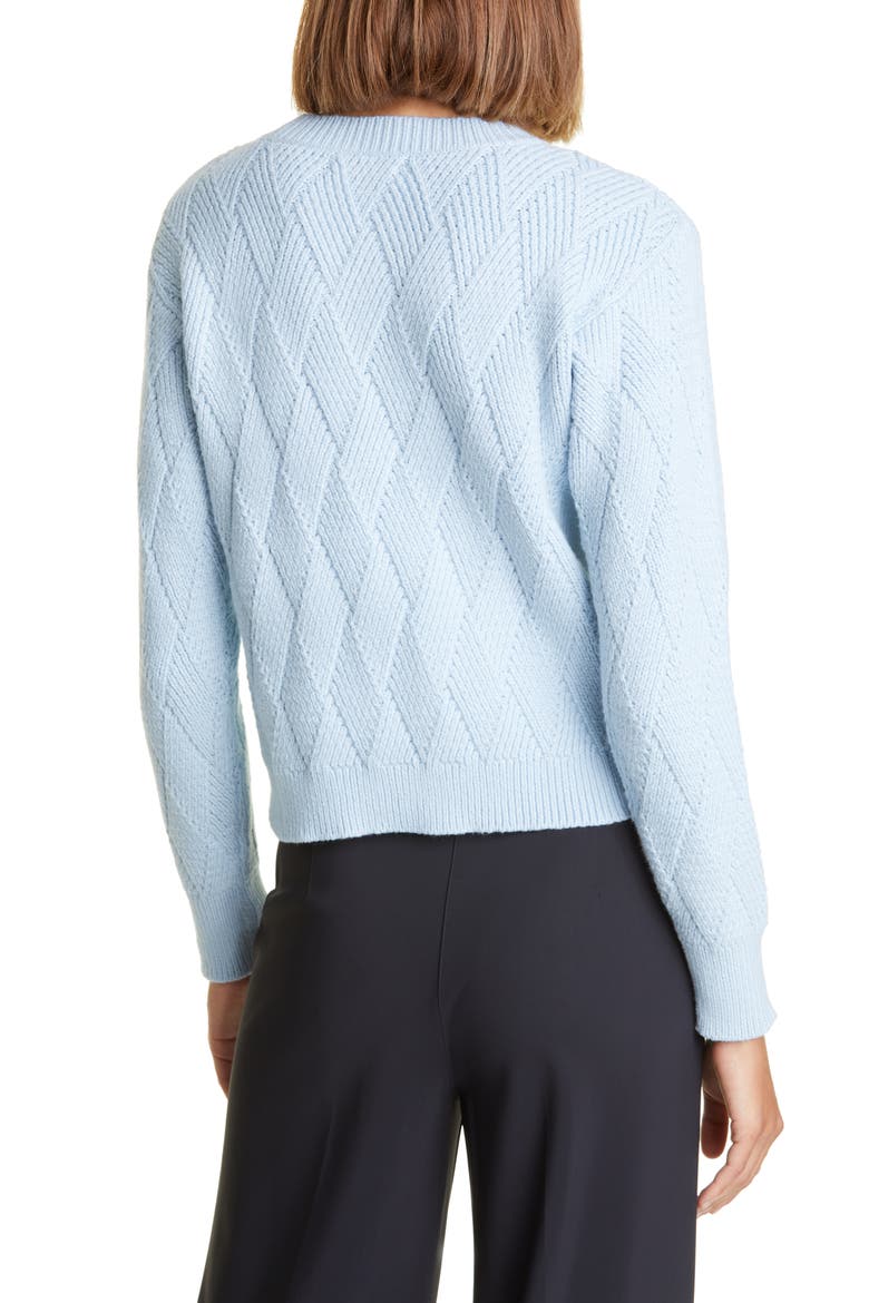 Diamond Stitch Crewneck Sweater, Alternate, color, BLUE