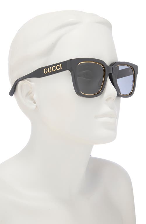 Gucci 52mm Square Sunglasses In Black Black Grey