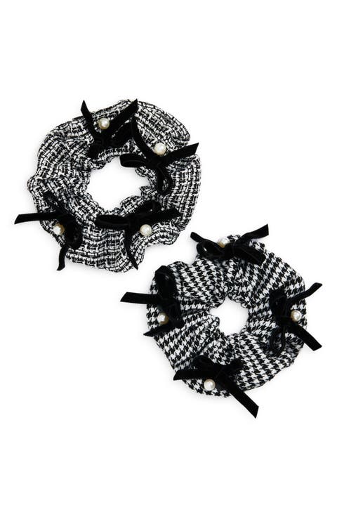 Kids' Set of 2 Imitation Pearl Scrunchies