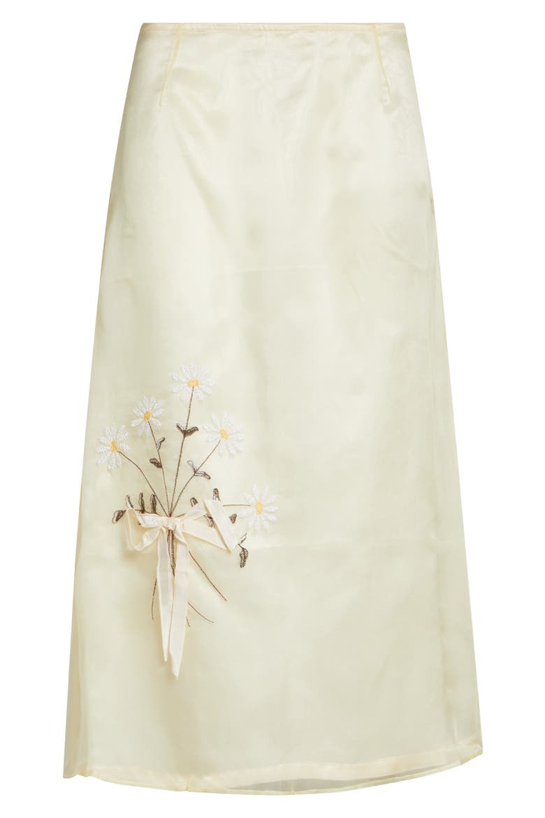 Gender Inclusive Lisel Embroidered Daisy Silk Organza, Alternate, color, YELLOW