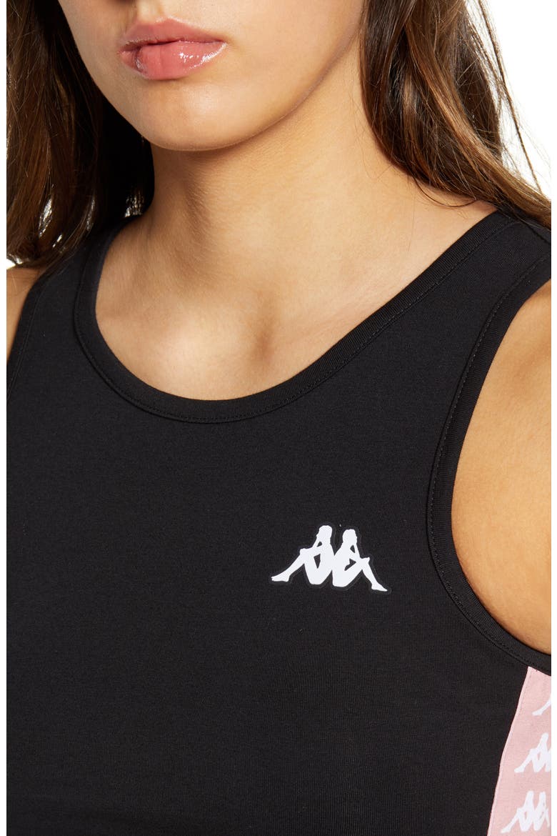 Kappa Banda Armenis Crop Tank, Alternate, color, BLACK/ PINK/ WHITE