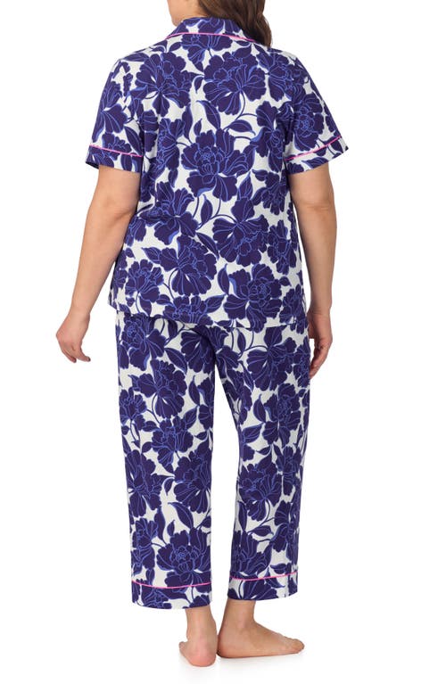 Shop Bedhead Pajamas Print Crop Stretch Jersey Pajamas In Isabella Flora