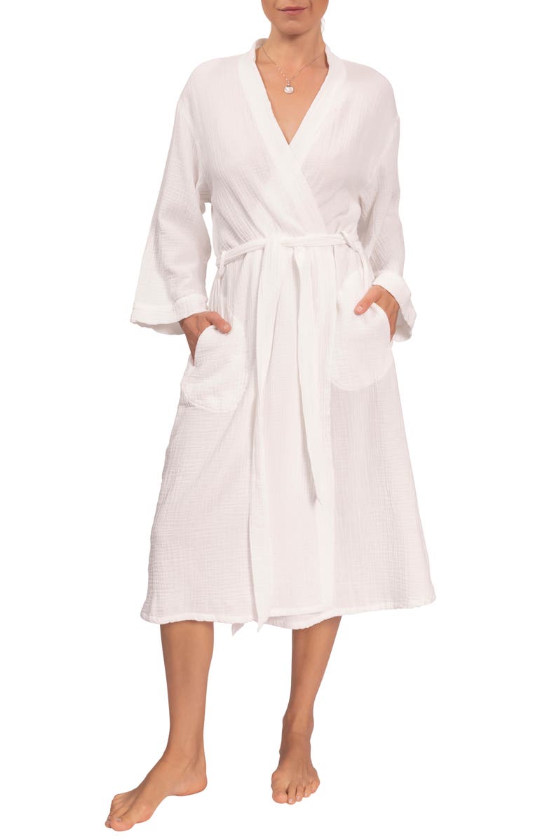 Everyday Ritual Nora Cotton Gauze Robe, Main, color, White