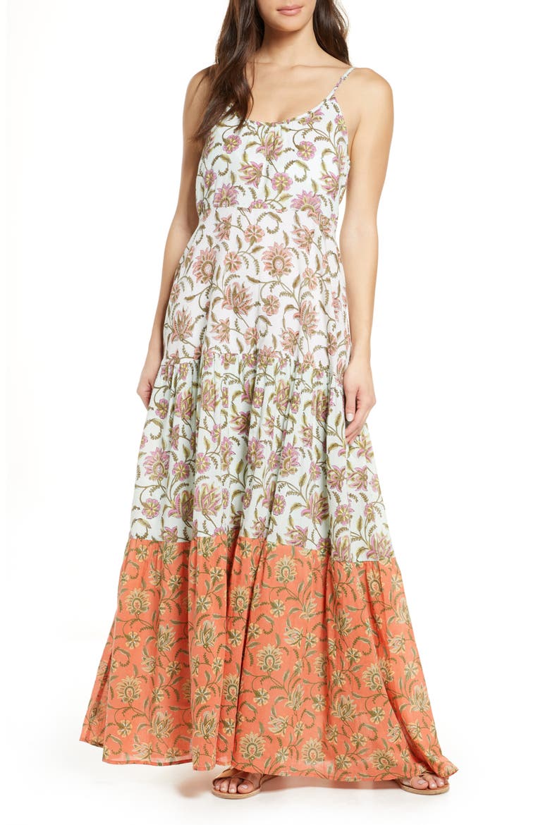Dakota Maxi Cover-Up Dress, Main, color, ORANGE