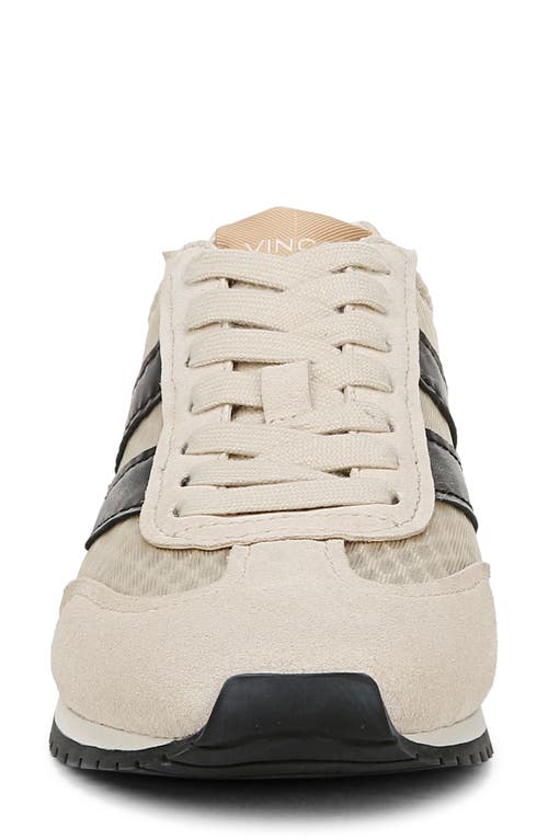 Vince Oasis Net Leather Low-top Sneakers In Moonlight/black