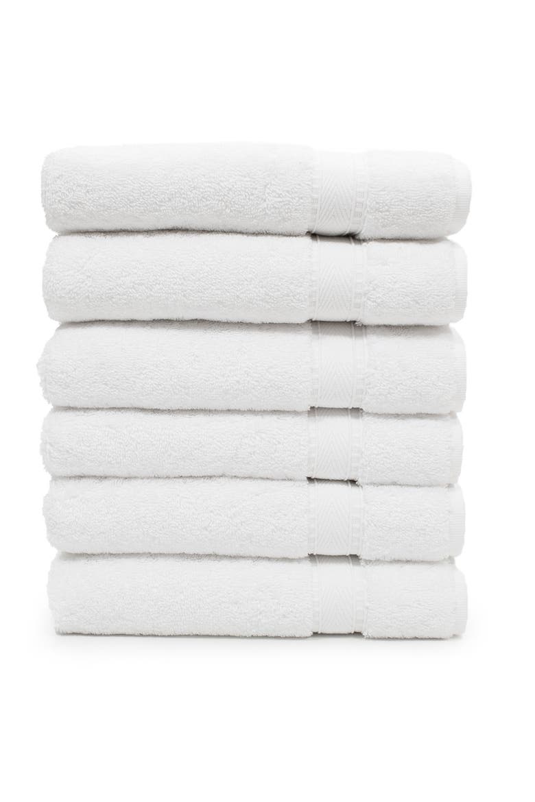 Sinemis Terry 6-Piece Hand Towel Set - White, Main, color, WHITE
