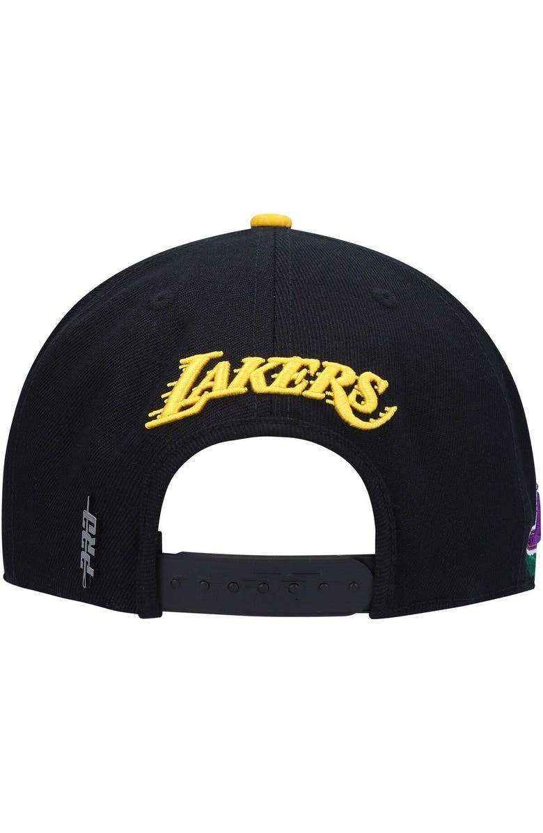 PRO STANDARD Men's Pro Standard Black Los Angeles Lakers Roses Snapback Hat, Alternate, color, 