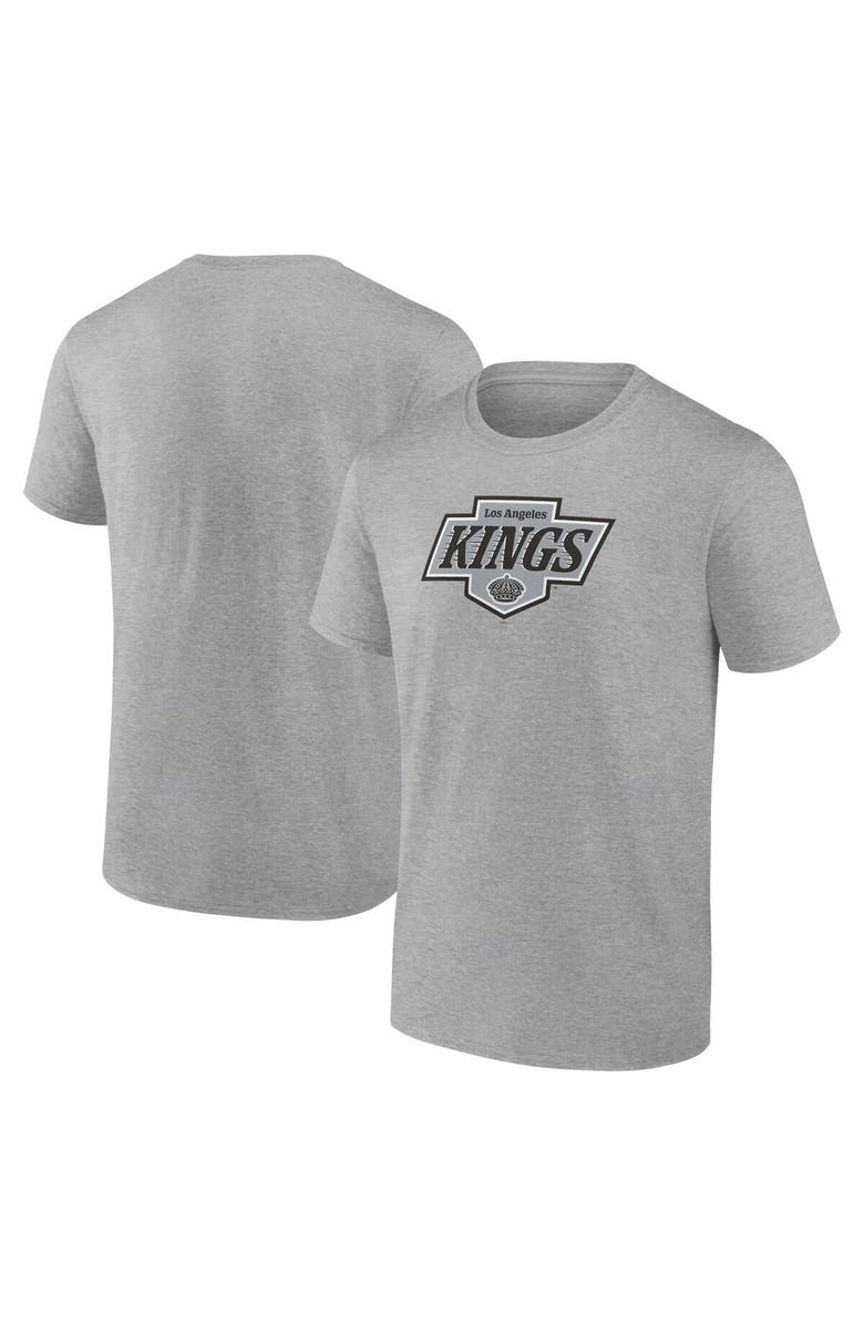 FANATICS Men's Fanatics Heather Gray Los Angeles Kings New Primary Logo T-Shirt, Main, color, 