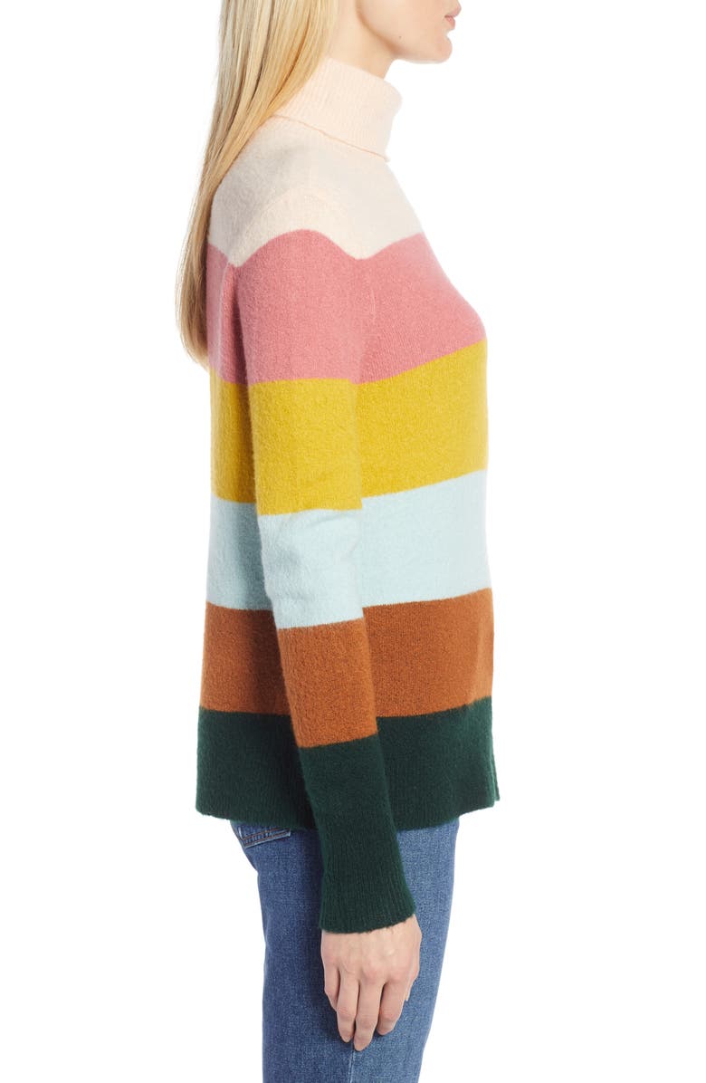 Halogen<sup>®</sup> x Atlantic-Pacific Stripe Turtleneck Sweater, Alternate, color,