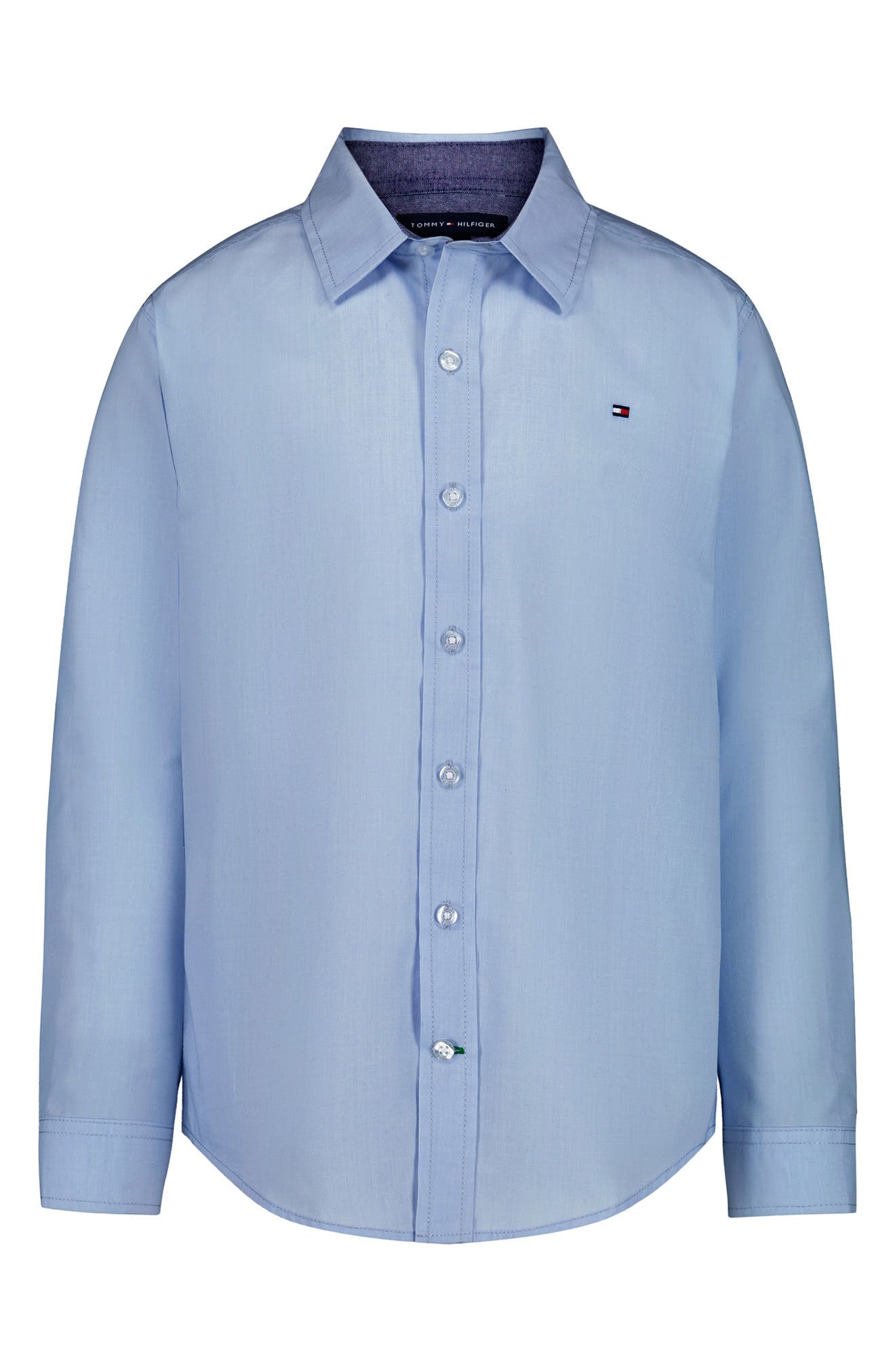 Kids' End-on-End Striped Long Sleeve Button-Down Shirt
