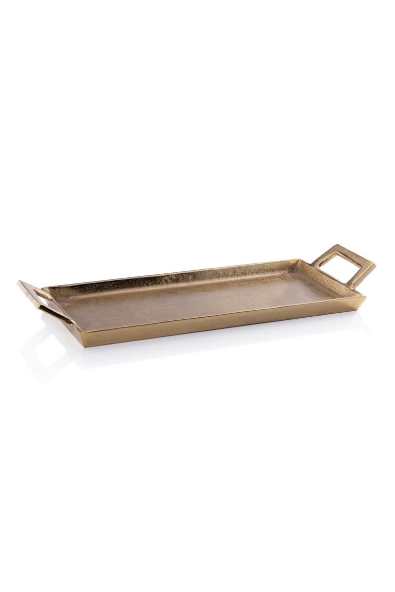 La Reserve Decorative Aluminum Tray, Main, color, GOLD