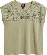 Bobeau Caty Embroidered Eyelet Tank