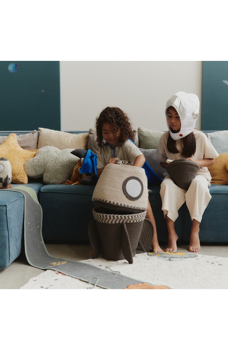 Lorena Canals Basket Giant Rocket, Alternate, color, Natural, Dark Grey, Plain Blue