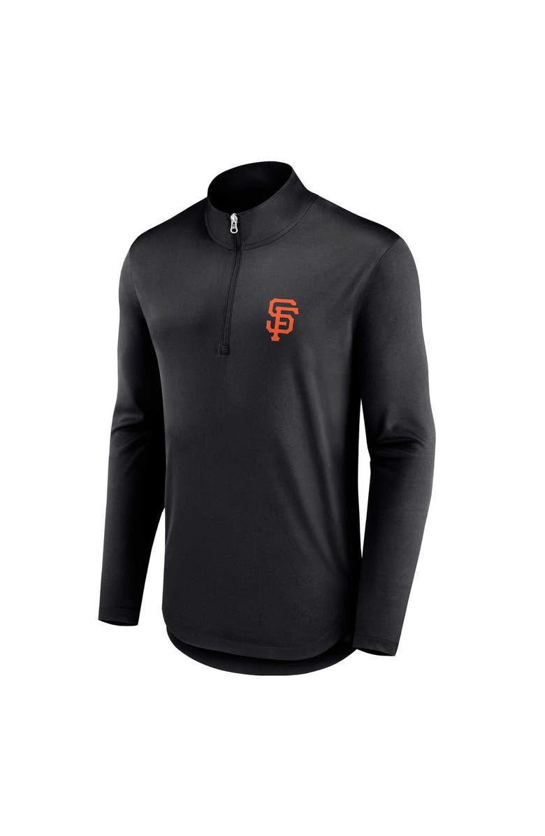 FANATICS Men's Fanatics Branded Black San Francisco Giants Quarterback Quarter-Zip Top, Alternate, color, Black