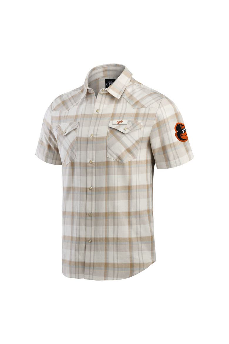 Men's Darius Rucker Collection by Fanatics Gray Baltimore Orioles Plaid Full-Snap Shirt, Alternate, color, Gray